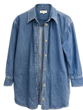 Madewell Blue Denim mini Dress Oversized Top Size Small